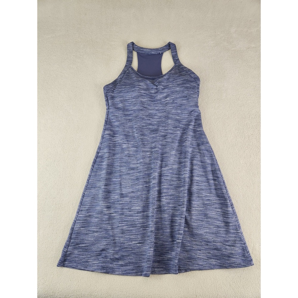 Women's MPG Athletic Racerback Tank Dress Blue Built in Bra Stretch Size Large